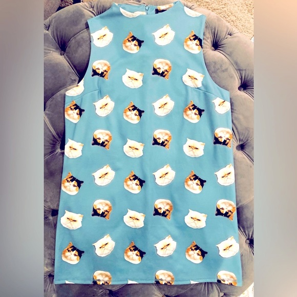 Eric and Lani Cat Print Mini Dress Size Large - Picture 2 of 9